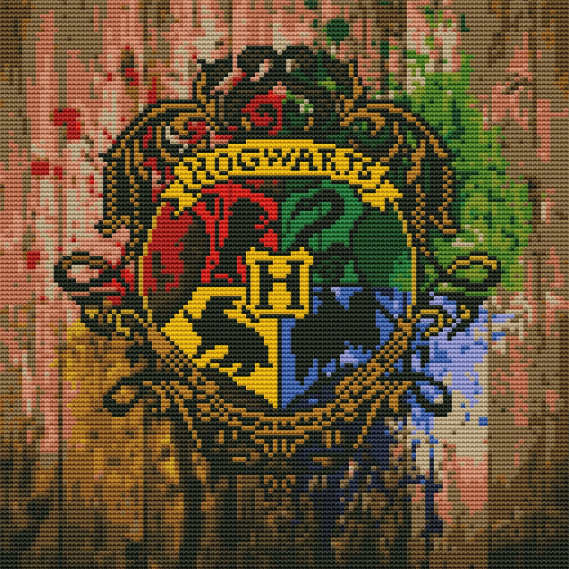 Counted Cross Stitch Kit ~ Harry Potter Hogwarts Is My Home w/Hoop  #72-76913
