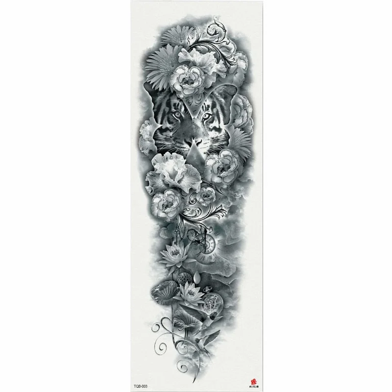 1 Piece Temporary Tattoo Sticker Moon tree rose flower pattern Full Flower Tattoo with Arm Body Art Big Large Fake Tattoo