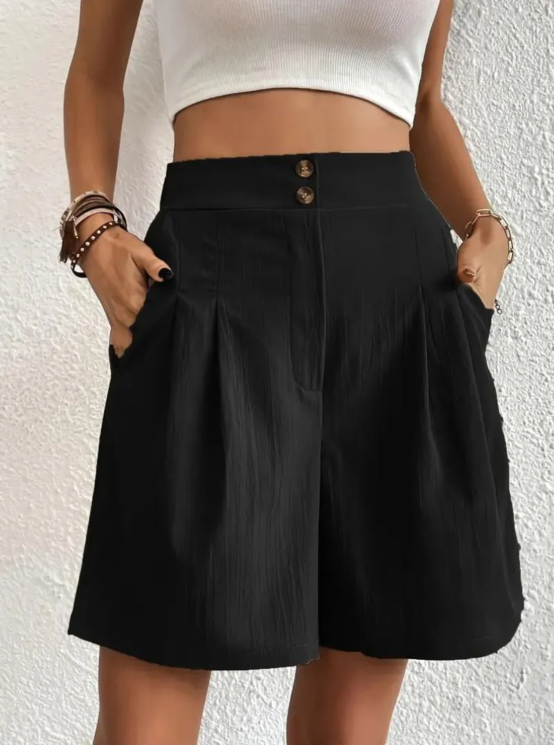 Damen Shorts – Hochtailliert, Bundfalten, mit Taschen-82558-343ef857-7af0-48cc-979c-62bcd7023431