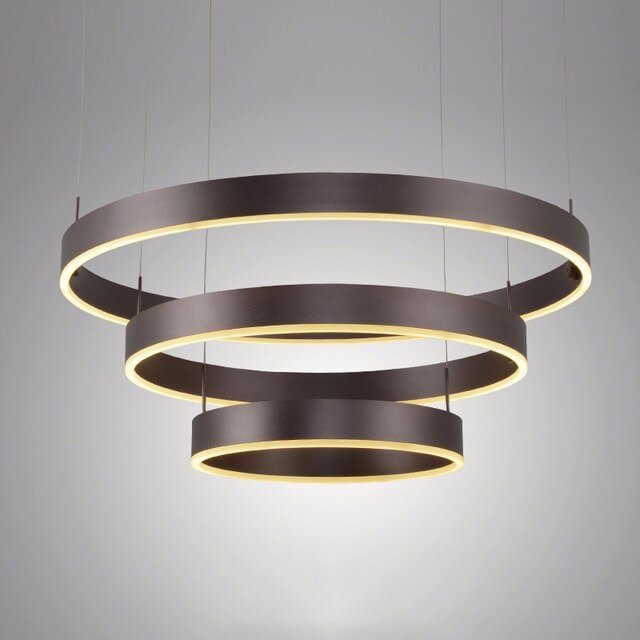 Large Ring Modern Pendant Lamp Kitchen Island Dining Table Coffee O Ring Chandelier Suspension Lighting Fixture