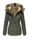 Women's Outdoor Hiking Windproof Parka Faux Fur Lined Coat