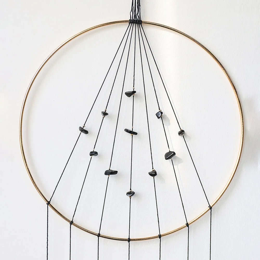 Crystals Dream Catcher Gold Metal Dreamcatcher Suncatcher Wall Hanging Ornament Home Garden Decoration Wind Chimes Christams