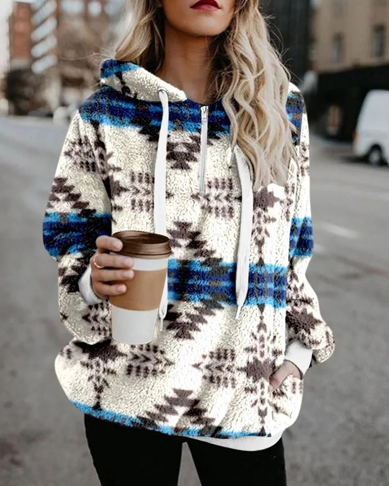 Flannel National Style Printed Sweater