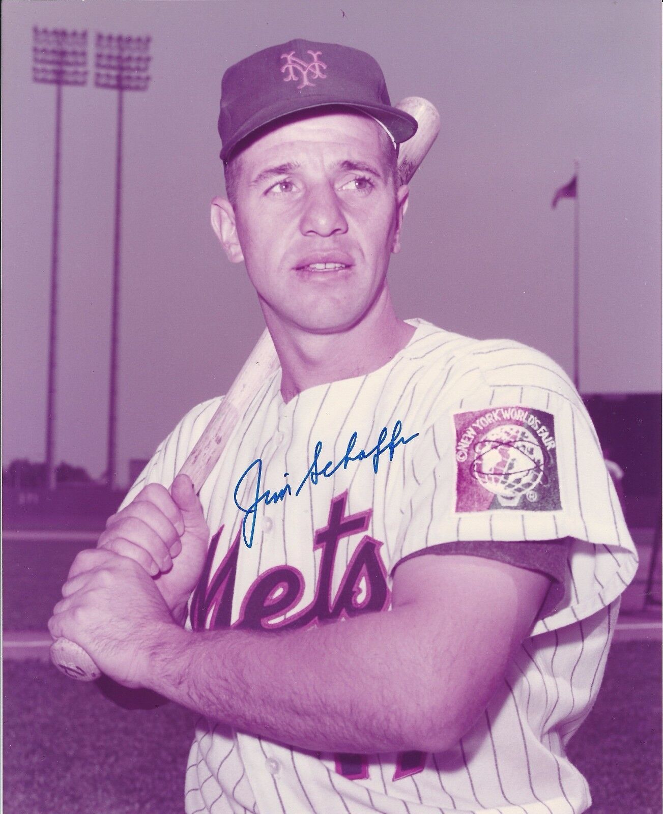 Signed 8x10 JIM SCHAFFER New York Mets Photo Poster painting - COA