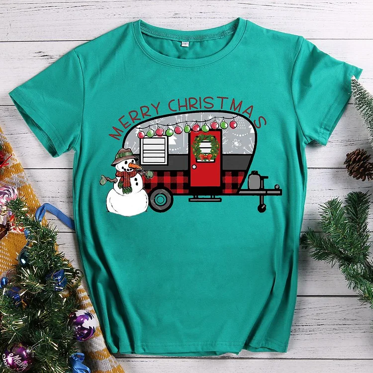 Merry Christmas camper T-Shirt Tee -08588-Annaletters