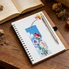 3Pcs DIY Pearl Painting Flowers Bookmark with Butterfly Pendant Home Office Supplies Gift for Book Lovers