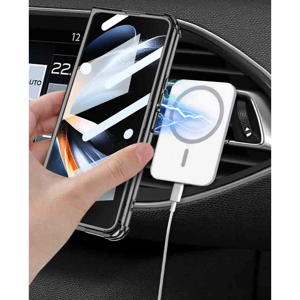 Suitable For Samsung ZFold4 Transparent Fall Proof Magsafe Magnetic Phone Case