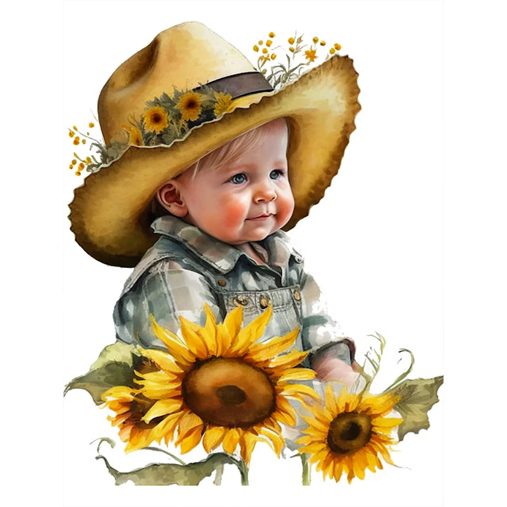 Diamond Painting - Full Round Drill - Sunflower Cowboy(Canvas|30*40cm)