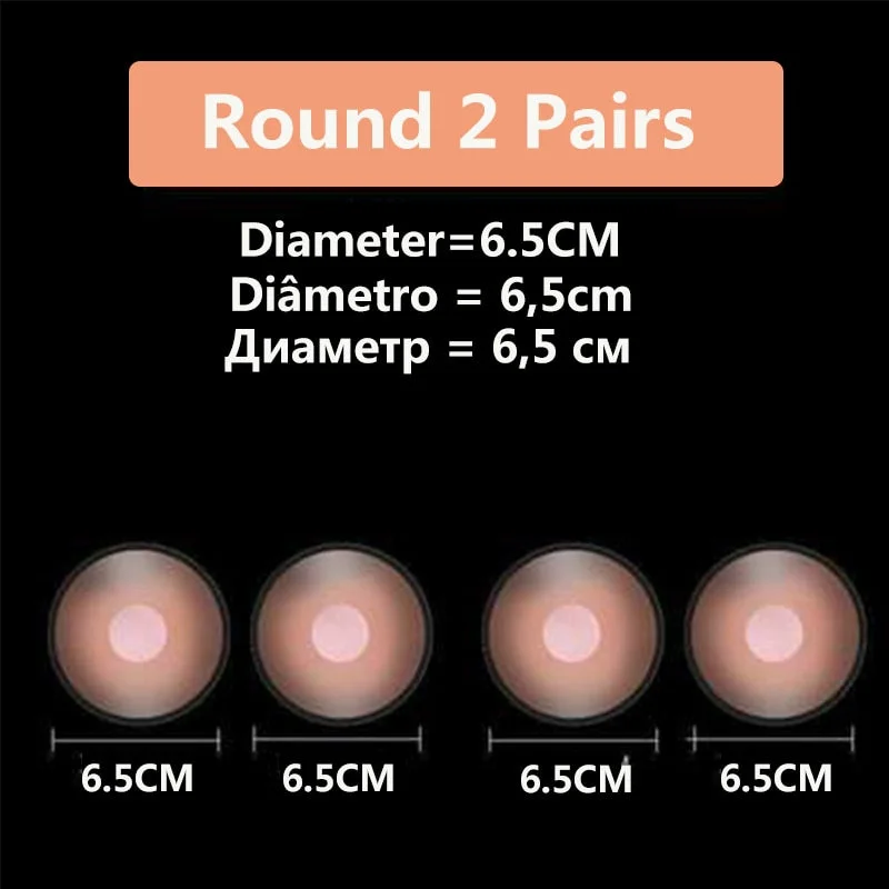 FINETOO 2Pairs/Set Women Reusable Invisible Silicone Nipple Cover Sexy Backless Stickers Lift Breast Cover Pasties Accessories