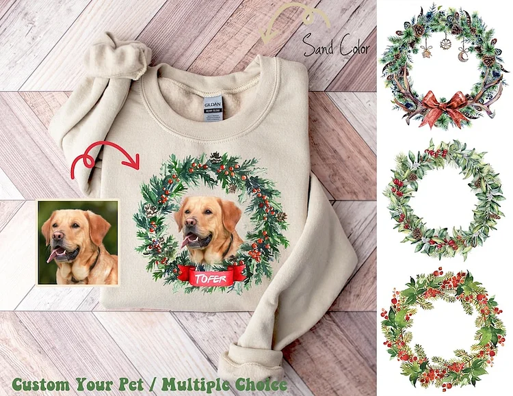 Custom Dog Cat Christmas Hoodie Sweatshirt , Dog Lover Hoodie, Christmas shirt, Pet Lover New Dog Owner , Gift for Pet, Dog Mom Hoodie