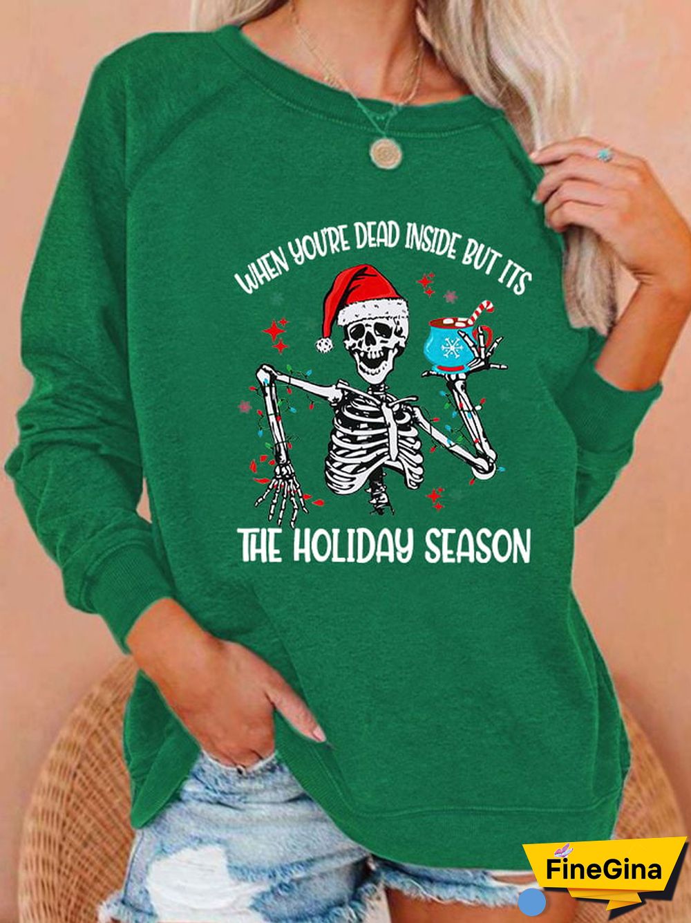 Women's When You're Dead Inside But Its The Holiday Season Casual Sweatshirt