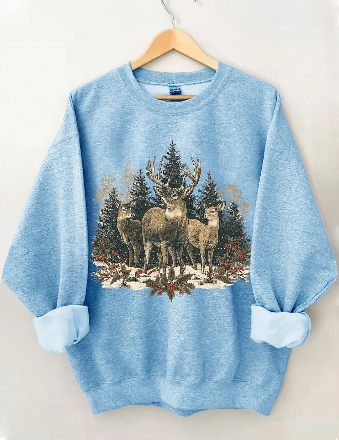 Retro Christmas Deer Sweatshirt