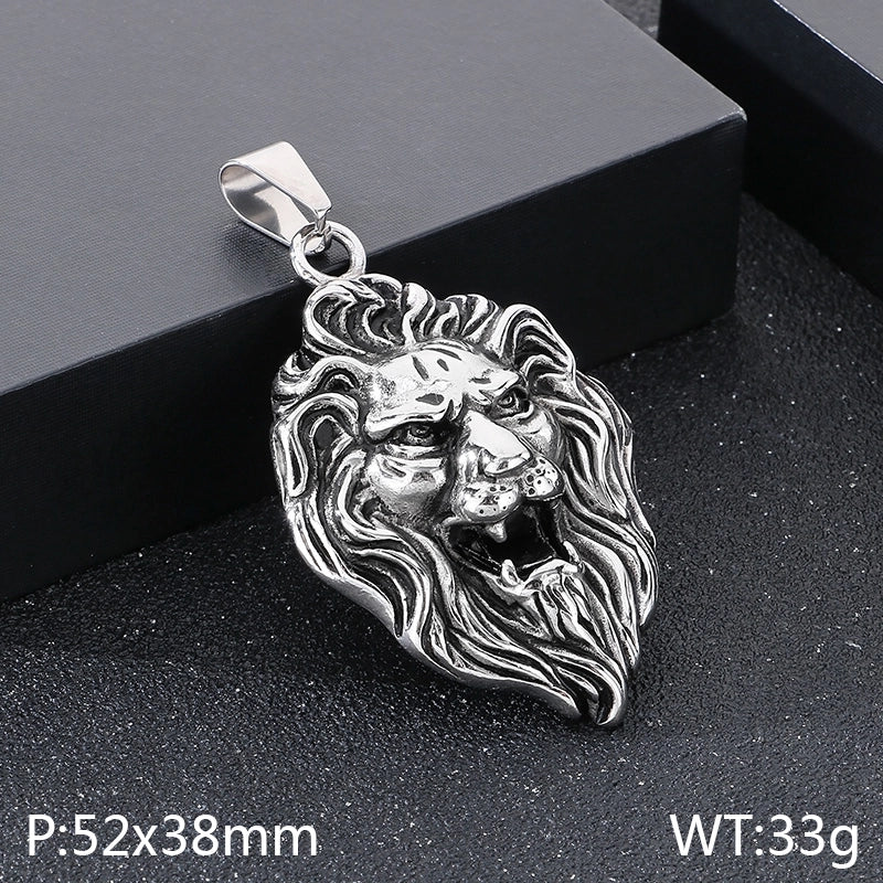 1 Piece 304 Stainless Steel 18K Gold Plated Lion’s Head Pendant