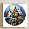 >SALE<Full Embroidery Eco-cotton Thread 11CT Printed Xmas Cottage Cross Stitch 40x40cm