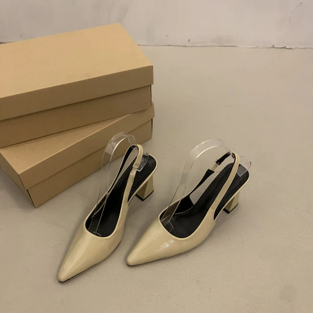 Yyvonne Temperament Baotou Sandals Women 2025 Summer New Korean Commuter Light Heels Paint Coarse Fashion Single Shoes