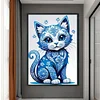 Blue Cat-11CT Stamped Cross Stitch 40*60cm/15.75*23.62in(Big Size)