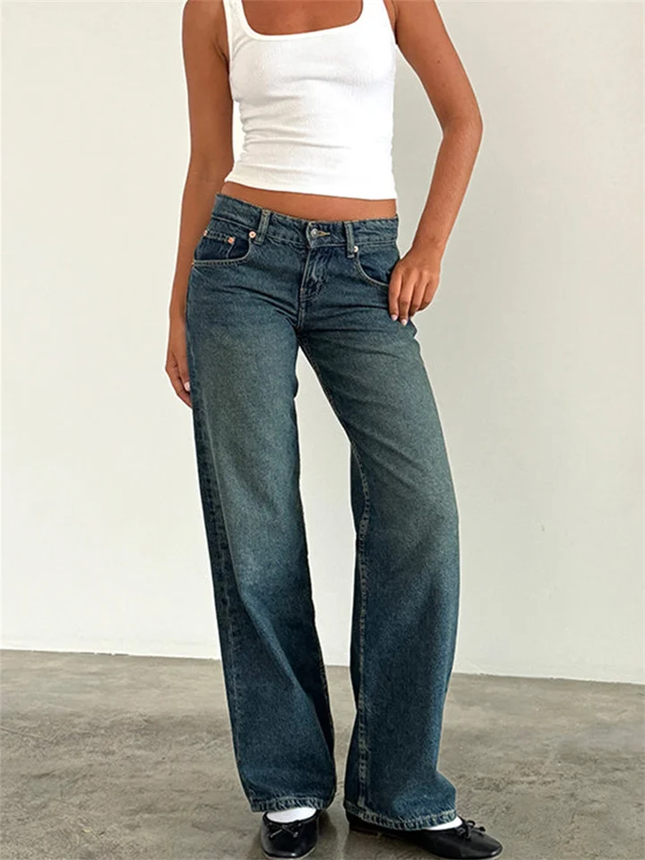 Women's Denim Micro-radiator Type Pants New Women's Straight Jeans