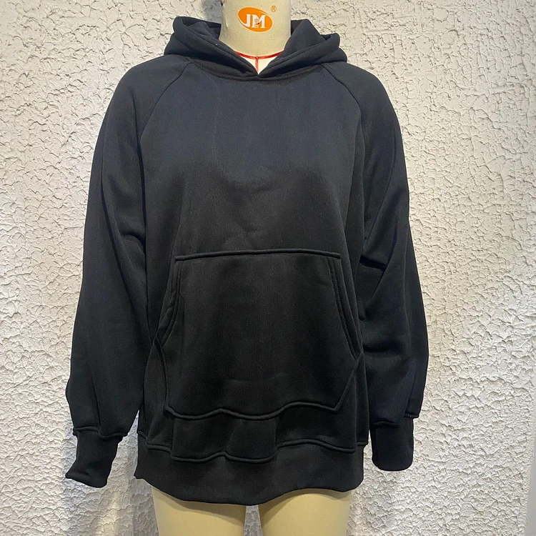 Women's Hoody Sweatshirt Front Pocket Long Sleeve Side Split Sweatshirt