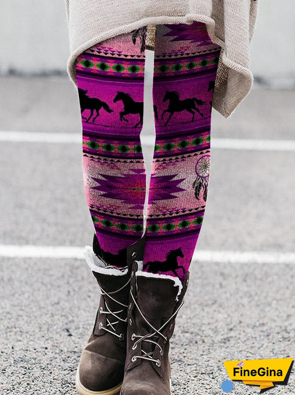 Fashionable Casual Printed Knitted Leggings