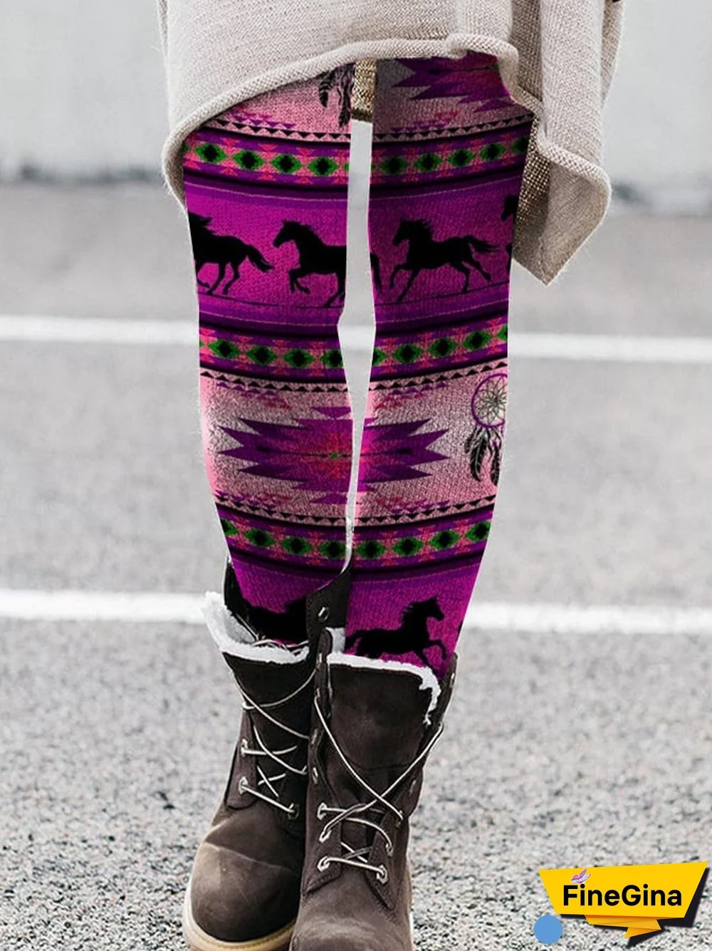 Fashionable Casual Printed Knitted Leggings