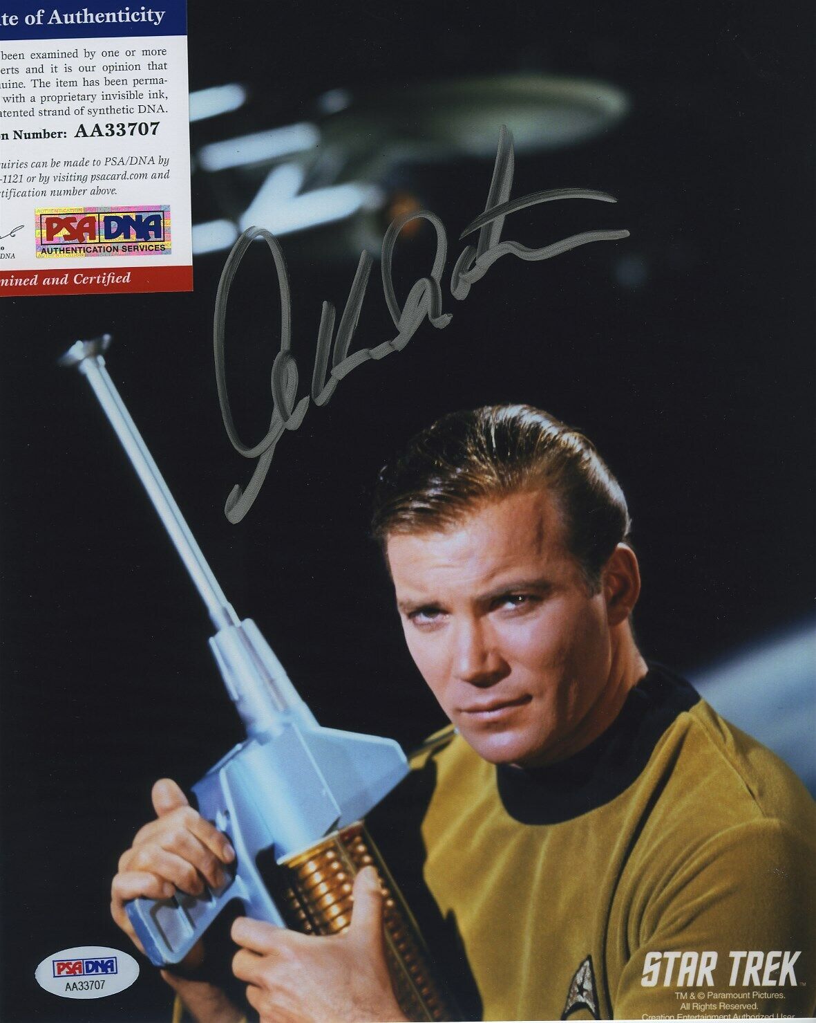 WILLIAM SHATNER STAR TREK SIGNED AUTOGRAPHED COLOR 8X10 Photo Poster painting PSA DNA AA33707