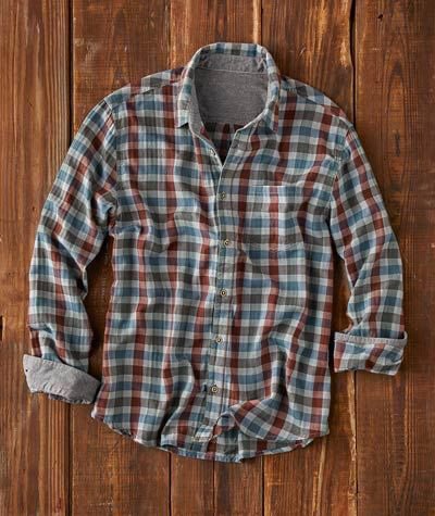 Men's Casual Check Print Long Sleeve Lapel Shirt