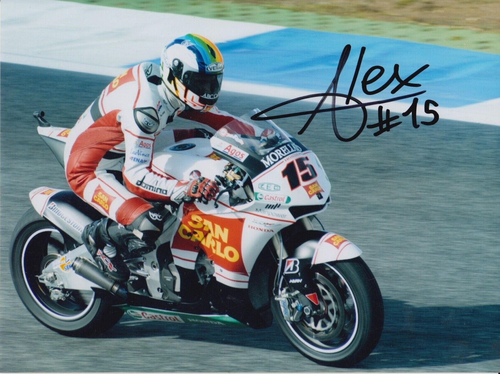 Alex de Angelis Hand Signed 8x6 Photo Poster painting - MotoGP Autograph.