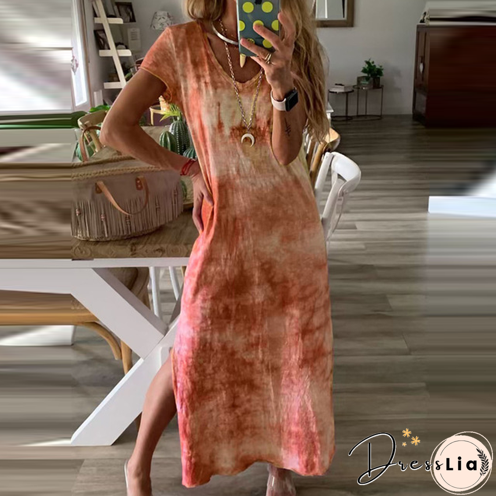 Women Ethnic Bohemian Cotton Printed  Linen Long Sleeve Dress