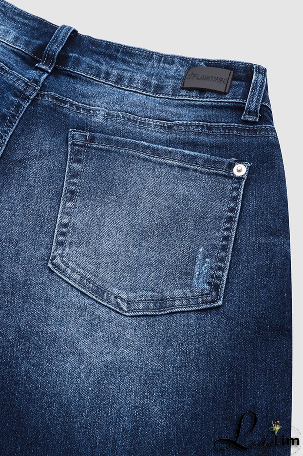 Pocket Detail Mid Rise Bootcut Jeans Without Belt
