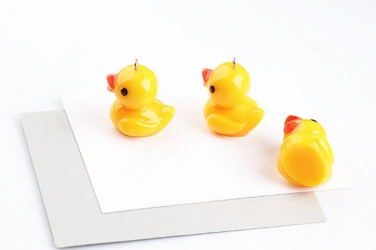 10pcs Animal Duck Charms,Cartoon Resin Yellow Cute Duckling Charms Hanging DIY Duck Style Pendants Decorate Handmade Jewelry Accessories