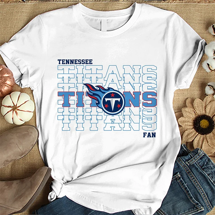 Tennessee Titans  Women's White Relaxed T-Shirt
