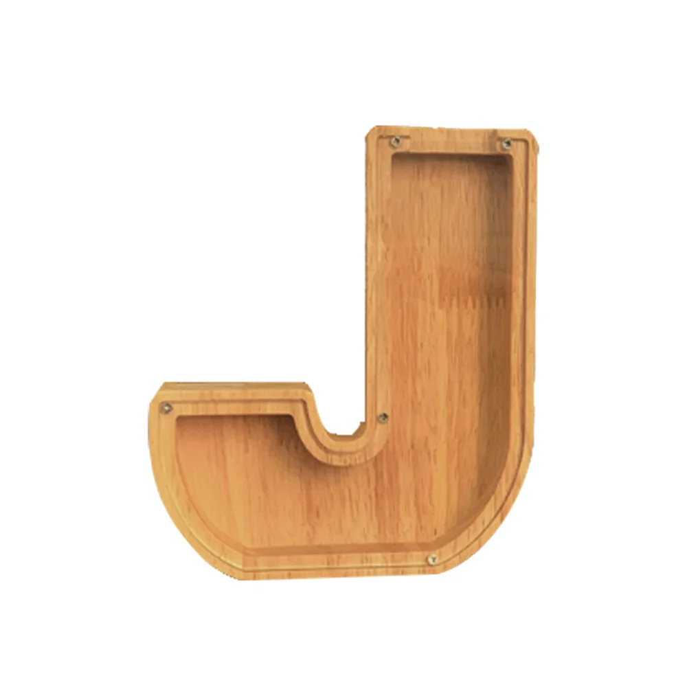 Purexcellent&trade; Wooden creative English letters transparent money jar