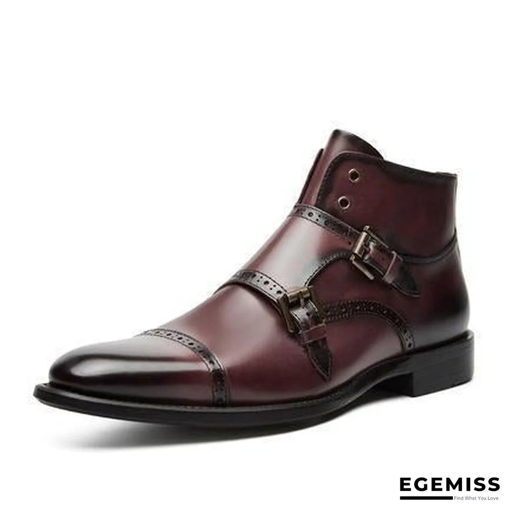 British Style Vintage Hand-carved Bullock Buckle Boots | EGEMISS