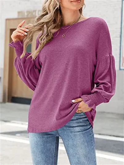 Women's Fashion Scoop Neck Twist Knitting Long Sleeved Top