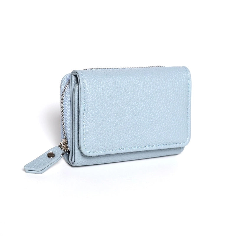 Women’s Solid Color Pu Leather Zipper Wallets