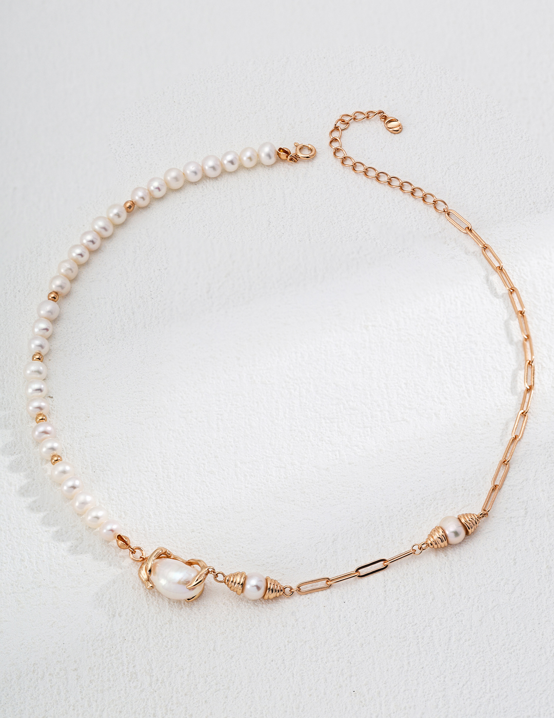 Asymmetric Pearl Necklace