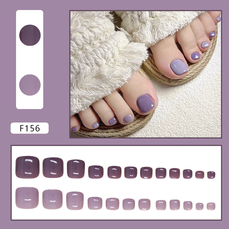 Churchf Churchf Nail Piece Simple Solid Color Double Color Wear Armor Color Removable Toenail Piece Fingernail Patch