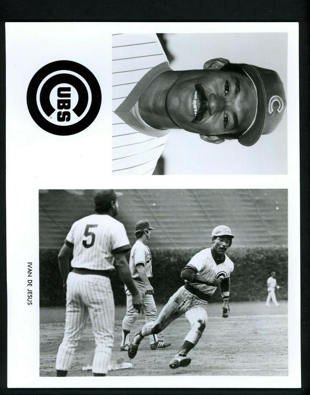 Ivan De Jesus Chicago Cubs team issued circa 1970's Type 1 Press Photo Poster painting