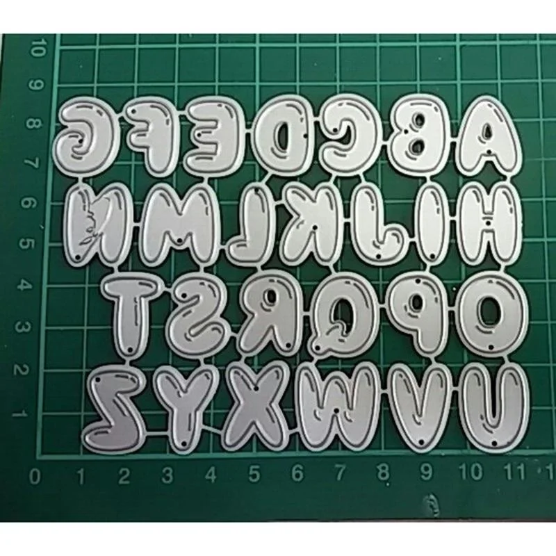 Oocharger Embossing dies 26 A-Z Alphabets Border Metal Cutting Dies Stencils for Making Scrapbooking