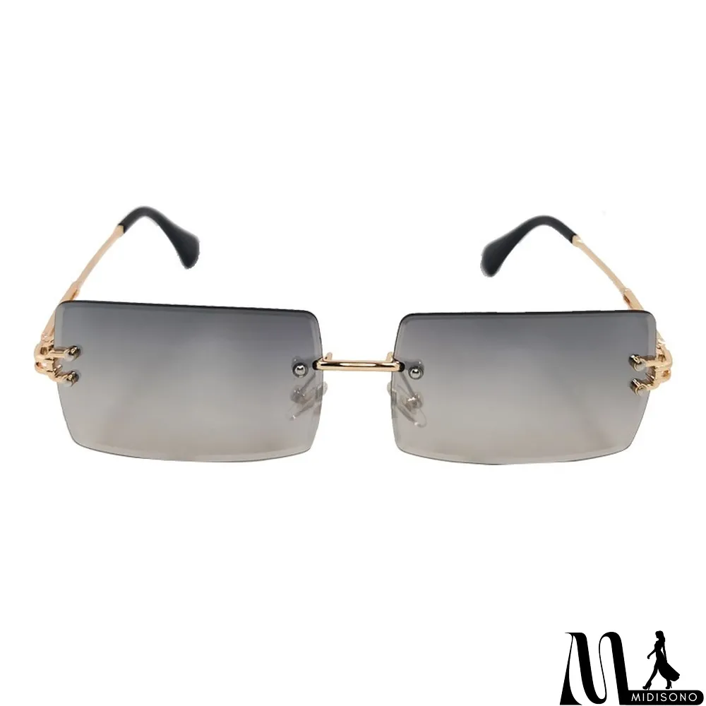 MidiSono - Women Rimless Metal Square Sunglasses