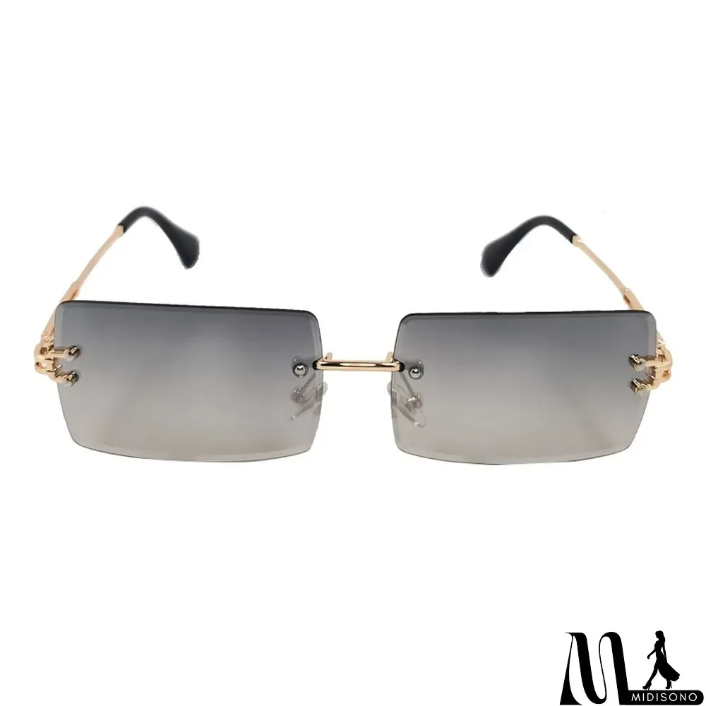 MidiSono - Women Rimless Metal Square Sunglasses