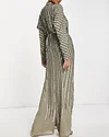 Silk sequined beaded twist maxi dress