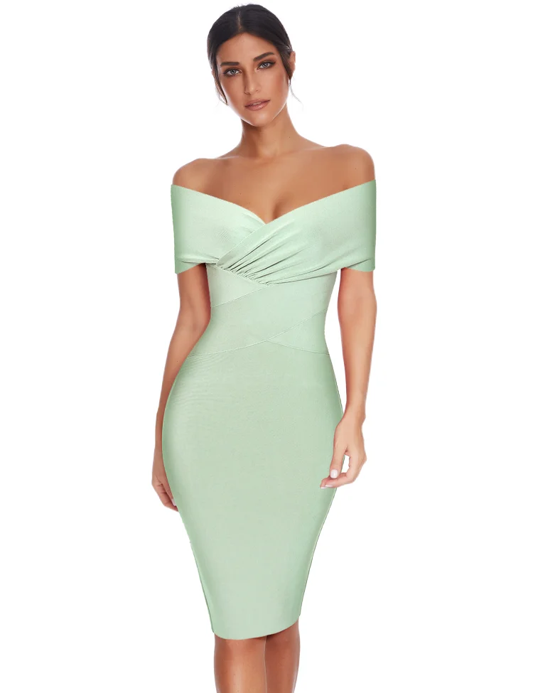 Off Shoulder Bandage Dress SE642