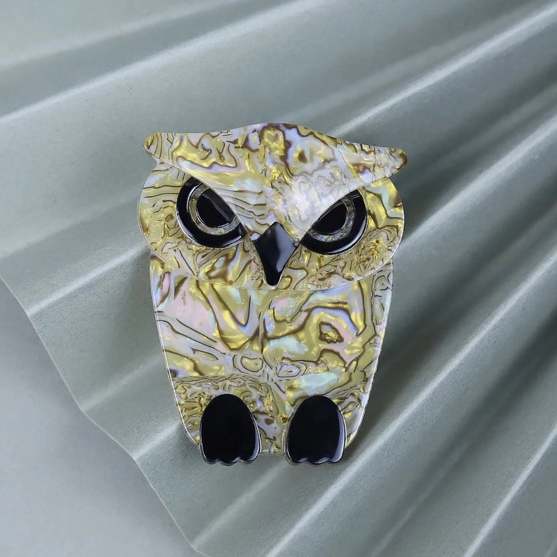 Retro Minimalist Pin Owl Arylic Stoving Varnish Unisex Brooches