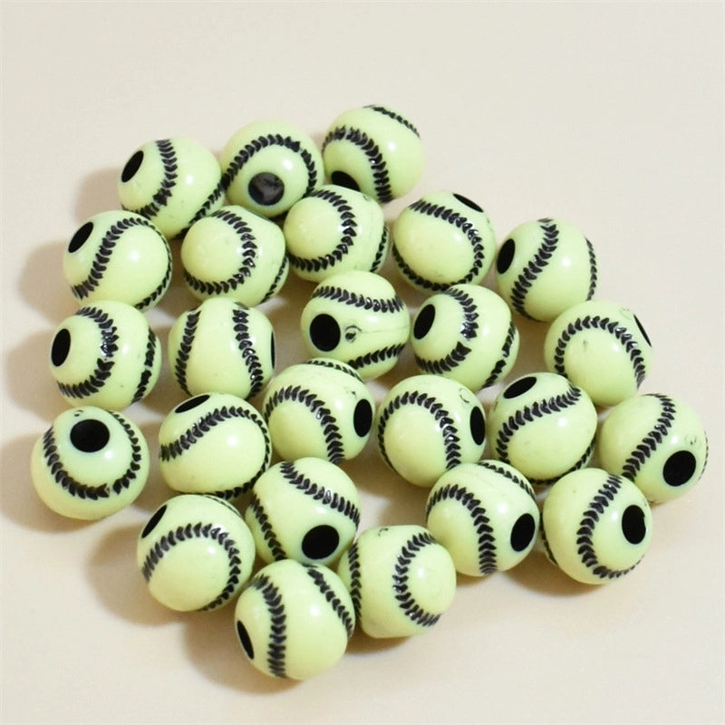 50 Pieces Arylic Baseball Beads