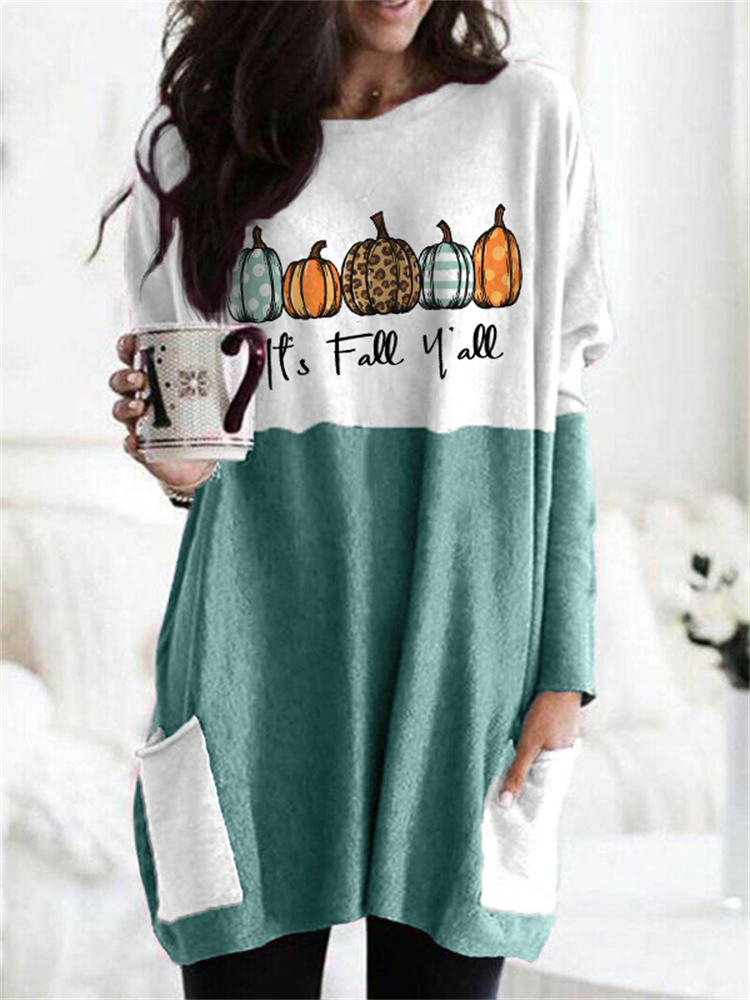 It's Fall Y'all Pumpkins Contrast Color T Shirt artswardrobe