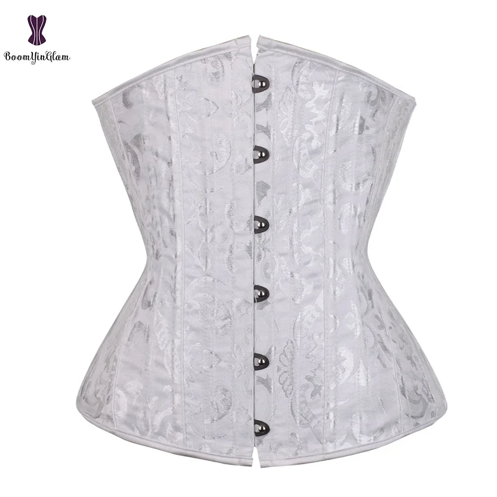 Plus Size Women Waist Cincher Shaper Hourglass Wasipe Underbust Corselet 26 Steel Boned Long Troso Corset With G String 2834#