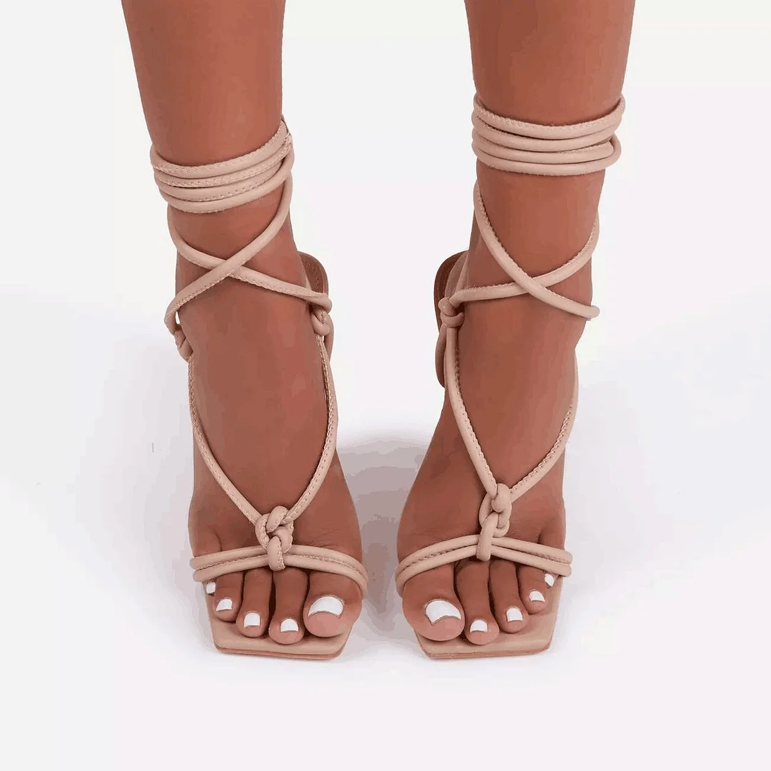 Summer Shoes Ankle Strap Women Sandals Ladies Thin High Heels Female Gladiator Shoes 2021 Sexy Pumps Square Toe Party Plus Size