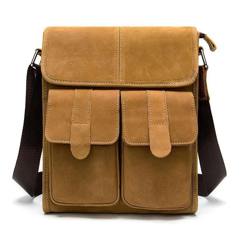 Fashion Vintage Messenger Bags Durable Leather Shoulder Bags