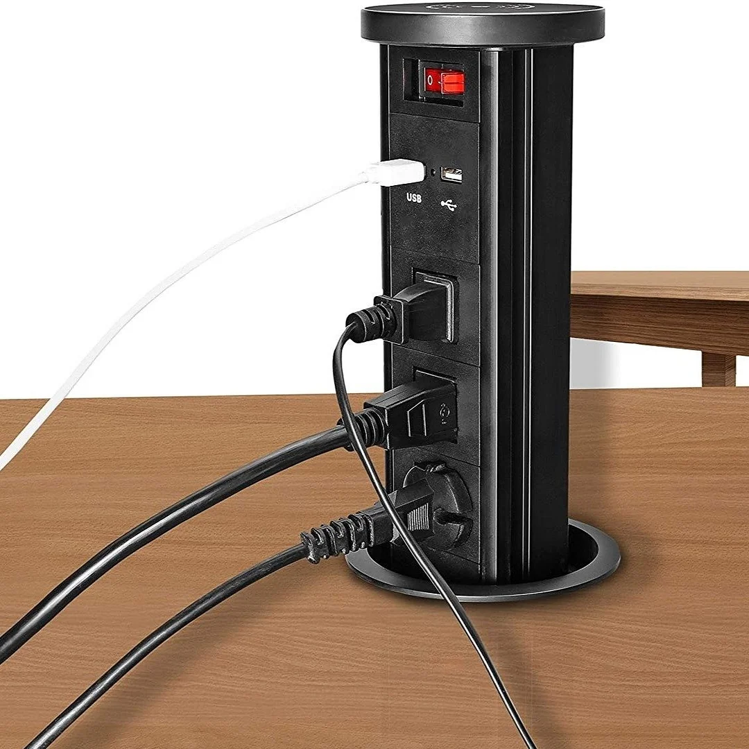 Pop Up Hidden Desk Power Socket - vzzhome